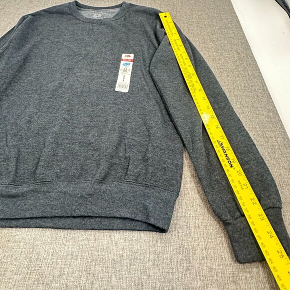 NEW! Mens Fruit of The Loom Sweater Grey/ Black Heather Cotton Blend Small - Picture 6 of 11